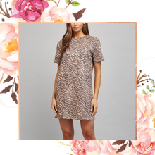 Load image into Gallery viewer, Animal Print Suede Shift Dress