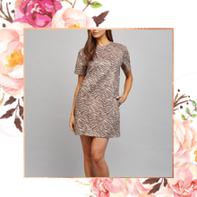 Load image into Gallery viewer, Animal Print Suede Shift Dress