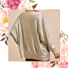Load image into Gallery viewer, Holly Jolly Sequin Patch Metallic Top