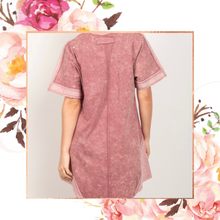 Load image into Gallery viewer, Mauve Mineral Wash Tee Dress