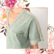 Load image into Gallery viewer, Sage Mineral Wash Tee Dress