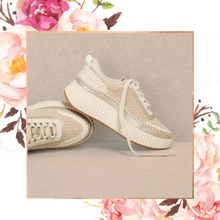 Load image into Gallery viewer, Dolea Light Gold Woven Sneaker