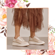 Load image into Gallery viewer, Dolea Light Gold Woven Sneaker