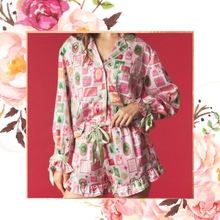 Load image into Gallery viewer, Whimsical Holiday Collage PJ Set