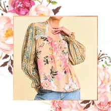 Load image into Gallery viewer, Floral Romance Peasant Babydoll Blouse