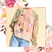 Load image into Gallery viewer, Floral Romance Peasant Babydoll Blouse