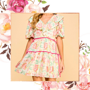 Florals Ribbons Ruffles Oh My Dress