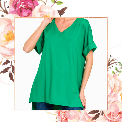 Kelly Green Fav-Z Brushed Tunic Tee