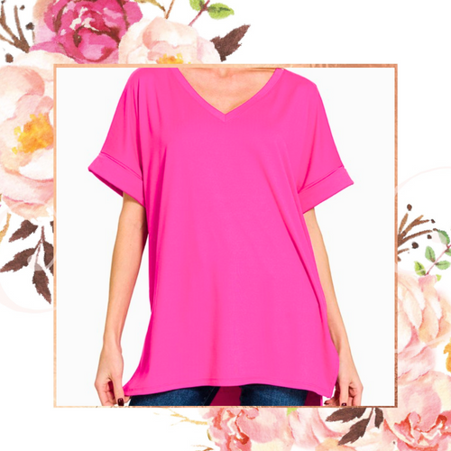 Hot Pink Fav-Z Brushed Tunic Tee