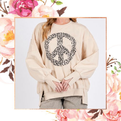 Leopard Peace Pullover
