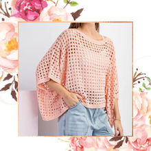 Load image into Gallery viewer, Apricot Dolman Eyelet Knit Top