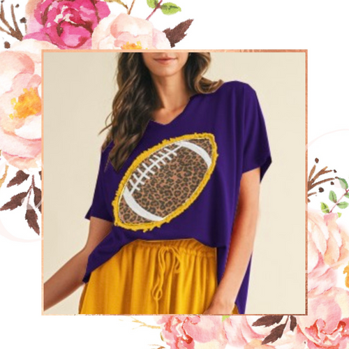 Leopard Football Patch Top
