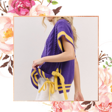 Load image into Gallery viewer, Game Day Cable Knit Varsity Sweater Vest