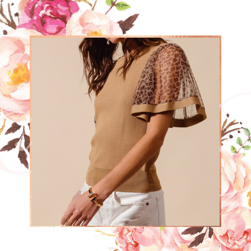 Feminine & Fierce Flounce Sleeve Sweater Top
