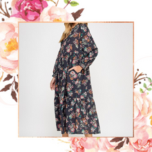 Load image into Gallery viewer, Fall Floral Midi Dress