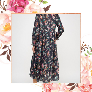 Fall Floral Midi Dress