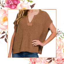 Load image into Gallery viewer, Split Neck Side Slit Pullover