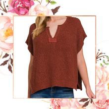 Load image into Gallery viewer, Split Neck Side Slit Pullover
