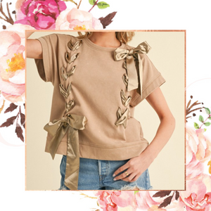 Lace Up Bow Top
