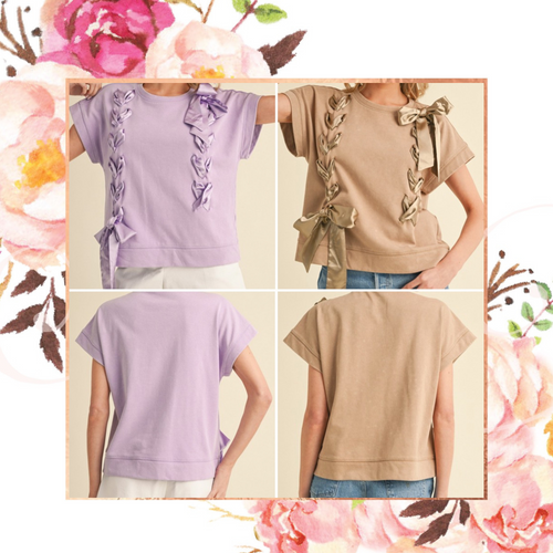 Lace Up Bow Top