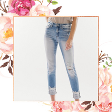 Load image into Gallery viewer, KC9230L Mid-Rise Distressed Cuffed Jean