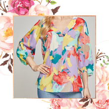 Load image into Gallery viewer, Abstract Balloon Sleeve Blouse