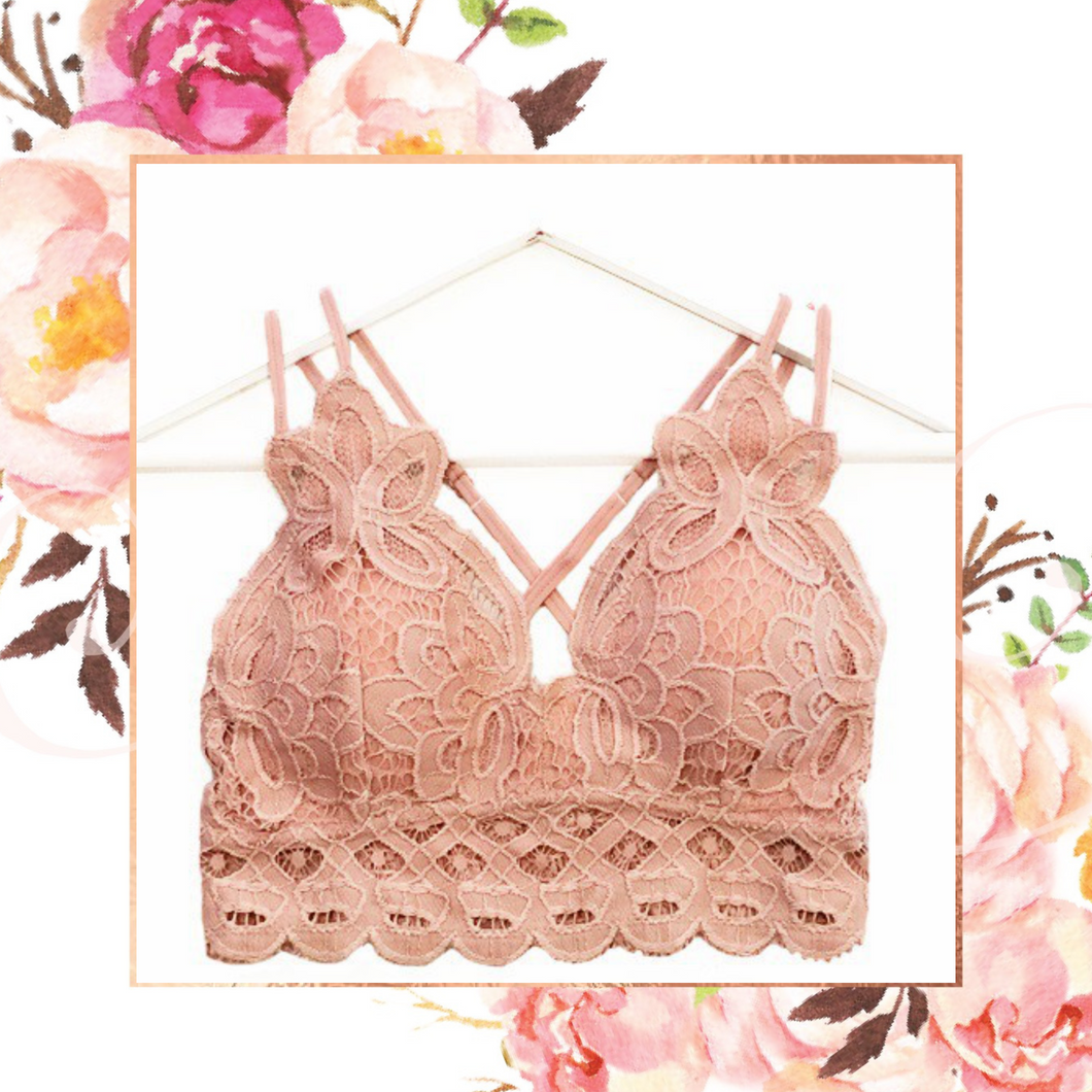 Misty Rose Crochet Lace Bralette – Fashion Allie