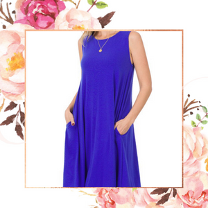 Bright Blue Fav-Z Sleeveless Tee Dress