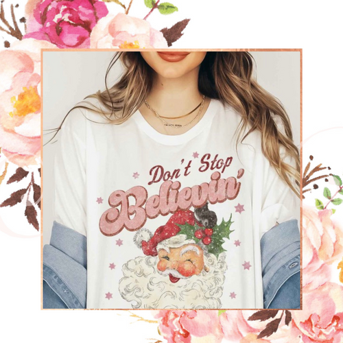 Don’t Stop Believin’ Graphic Tee - White