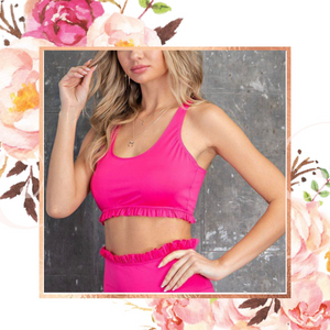 Hot-to-Trot Hot Pink Ruffle Bra Top – Fashion Allie