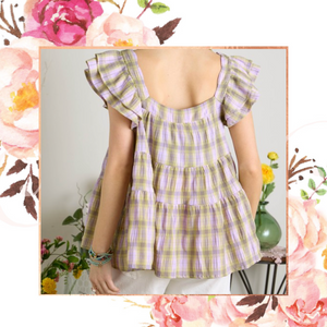 Lavender Fields Ruffle Tiered Babydoll Top