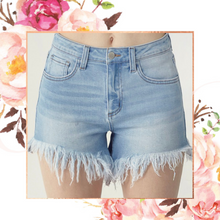 Load image into Gallery viewer, In with the Fray Light Denim Shorts