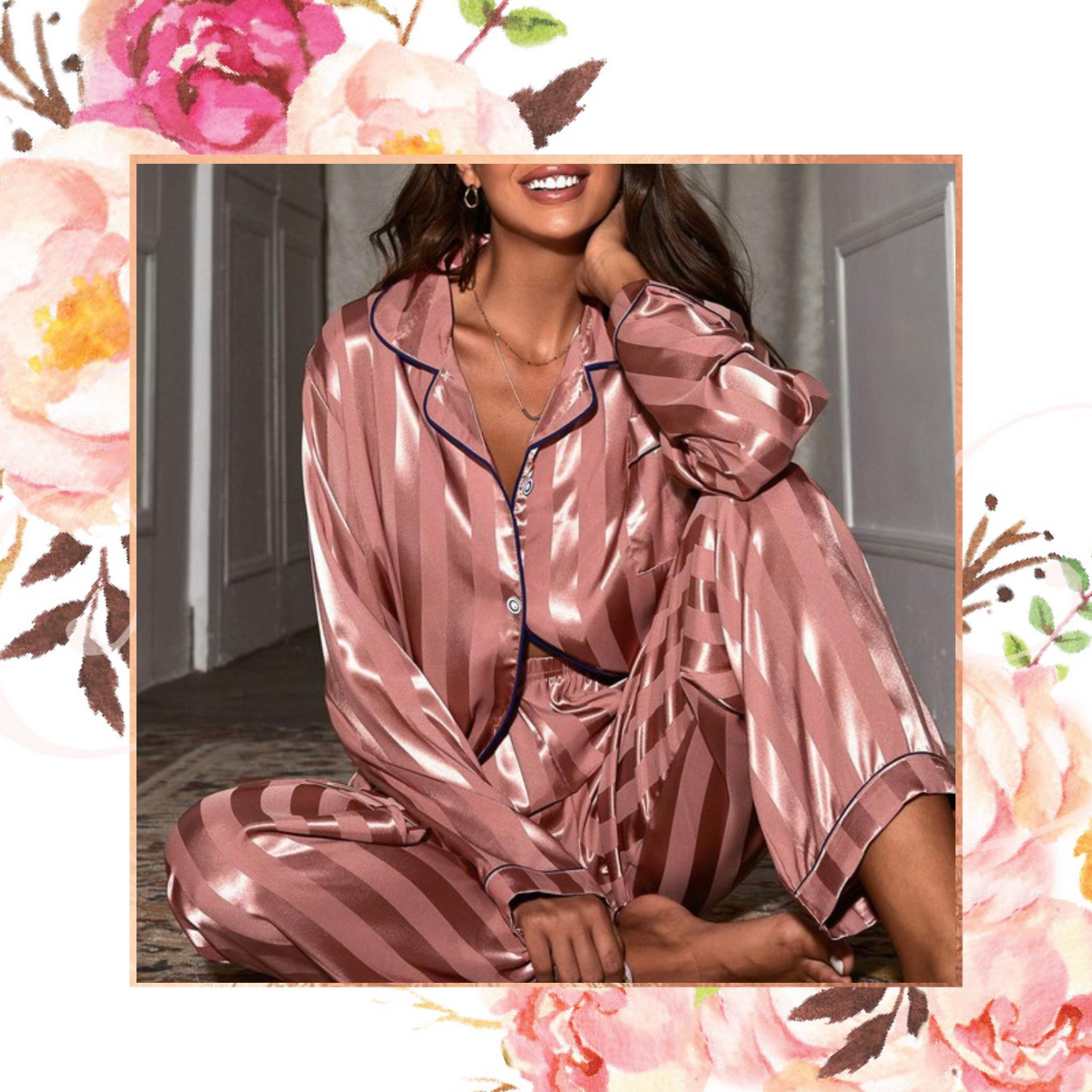 Silky pyjamas set deals