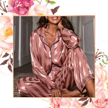 Load image into Gallery viewer, Silky Satin Dusty Pink Pant PJ Set