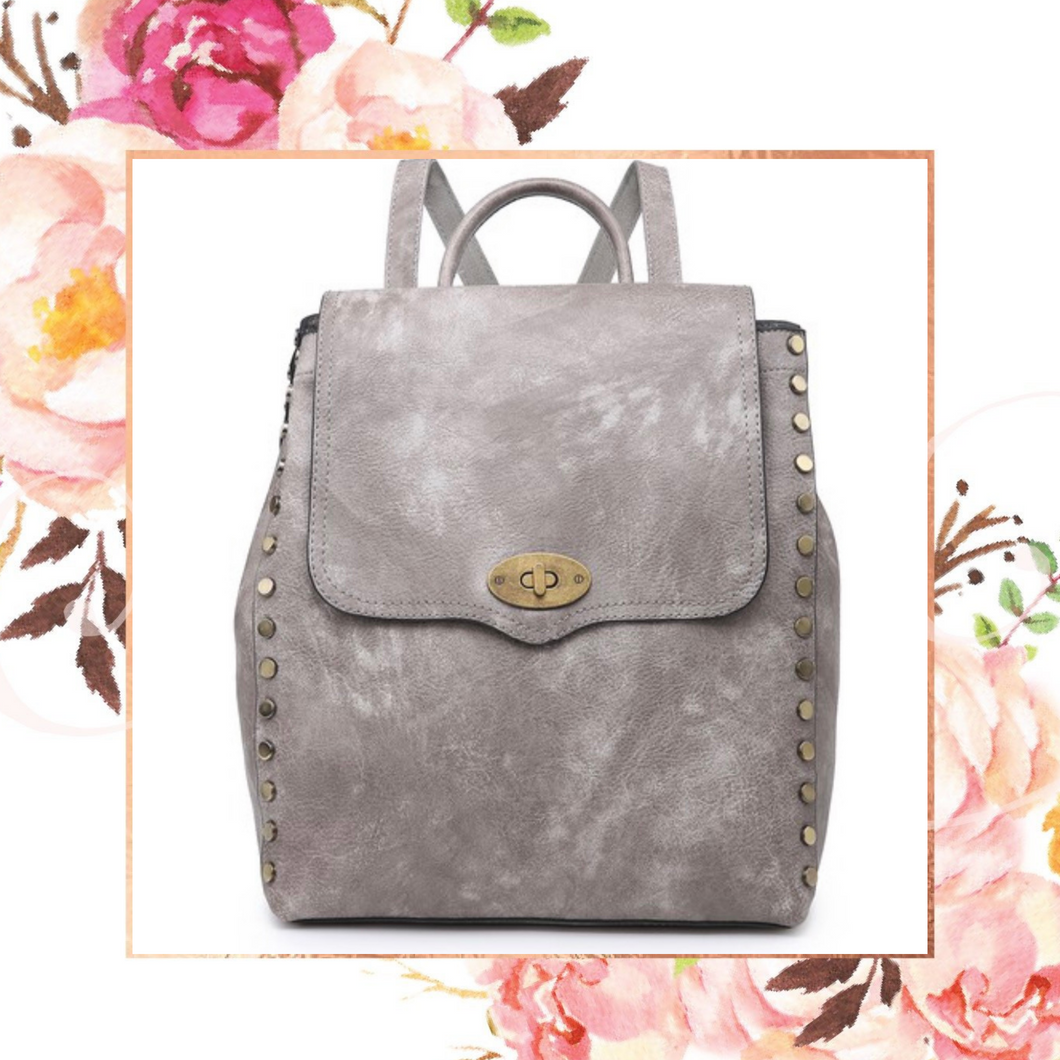 Grey Distressed Convertible Backpack