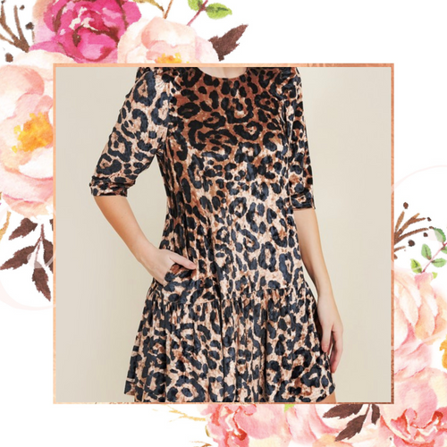 Lovely in Leopard Velvet Dress