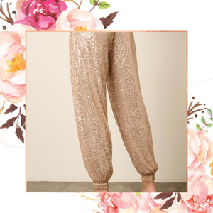 Champagne Sequin Joggers