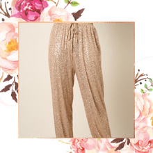 Load image into Gallery viewer, Champagne Sequin Joggers