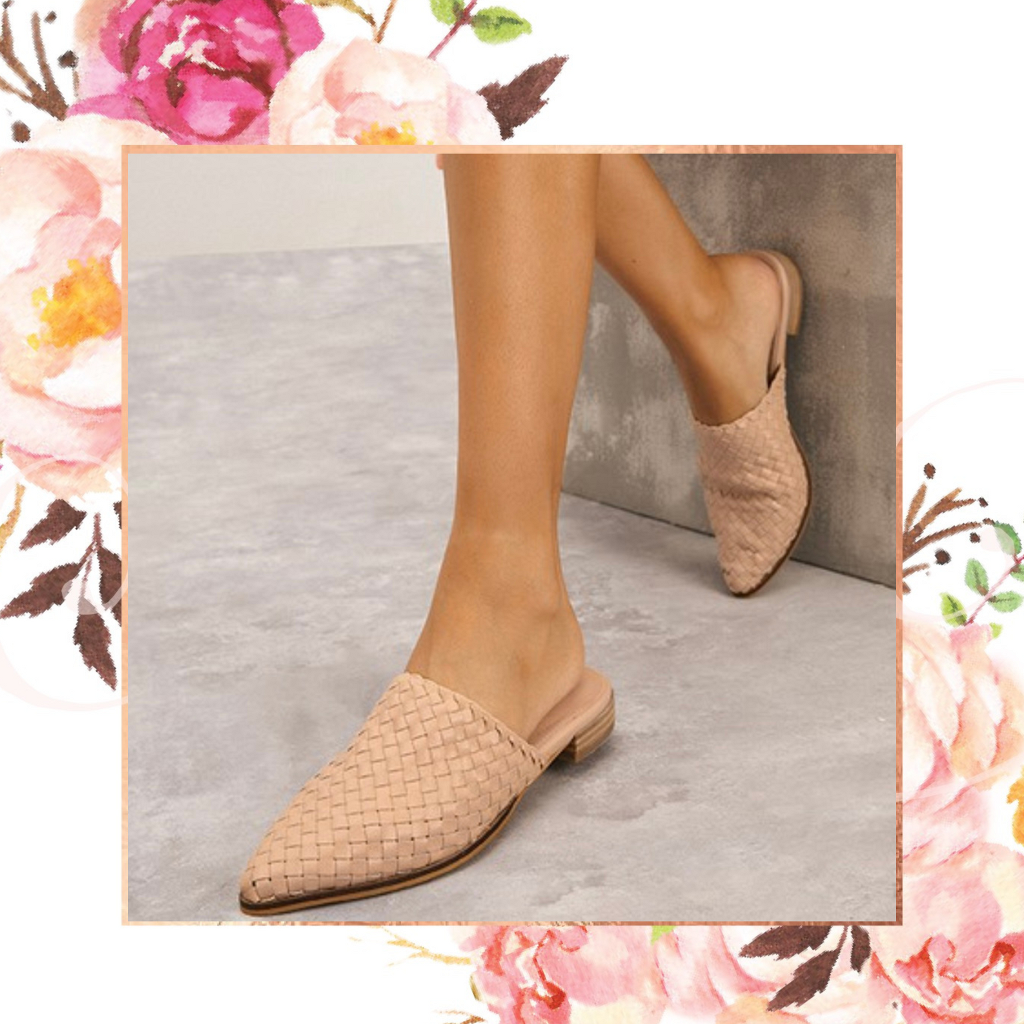 Nude mules deals flat