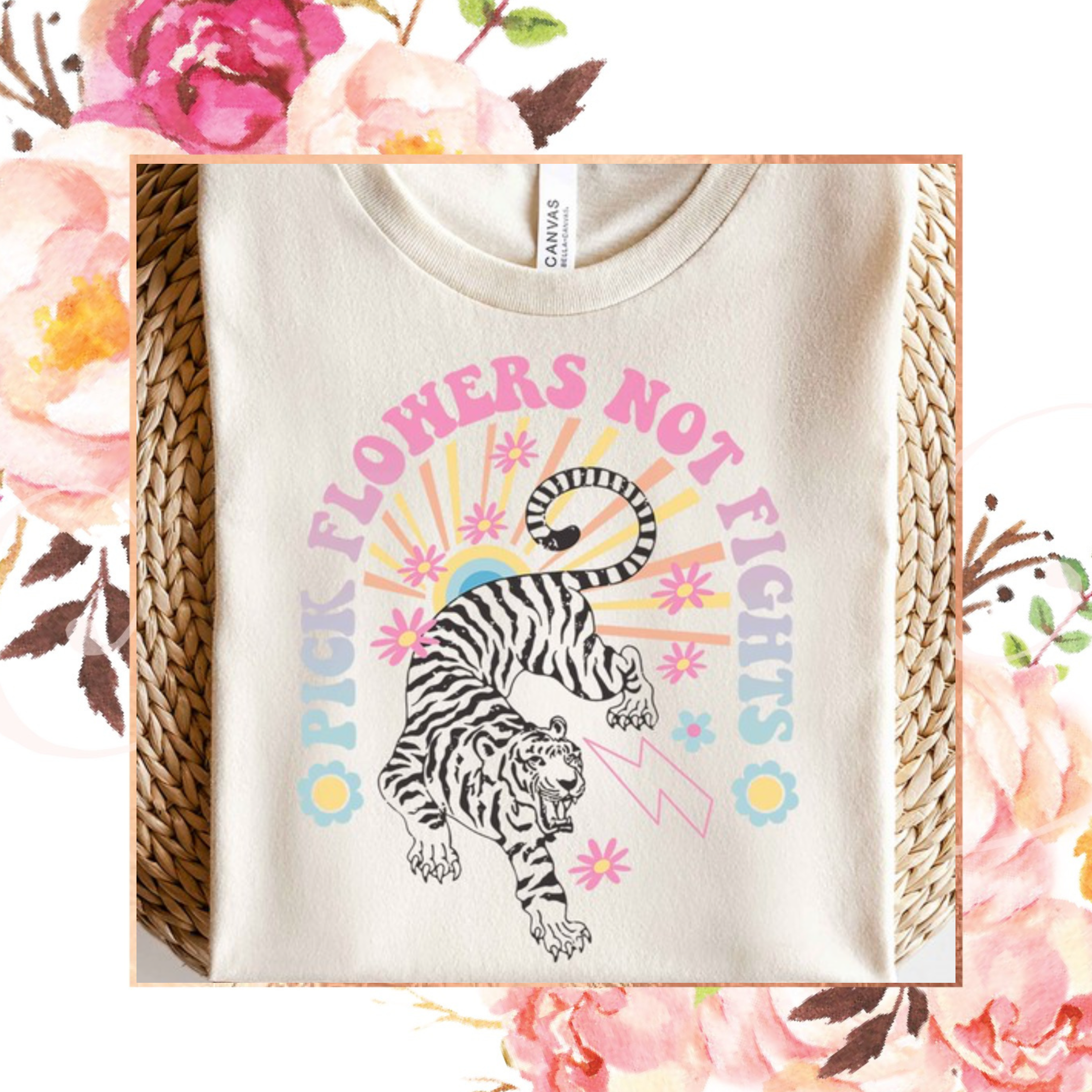 Spring Shirts Pick Flowers Not Fights Shirt Cute Be Kind 